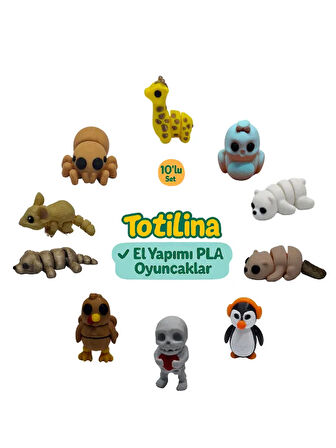 10'lu set (zürafa kuş ayı su samuru penguen iskelet hindi köpek…)