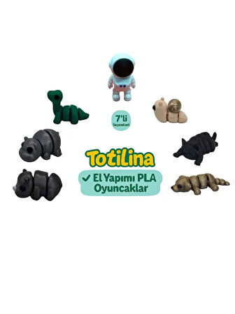 7'li set (astronot salyangoz kedi köpek gergedan hipopotam dinozor…)