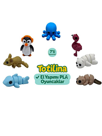 7'li set (ahtapot flamingo ayı su samuru köpek balığı fare penguen…)