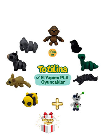 10'lu set (goril karga dinozor kedi voodoo arı fare eşek fil…)