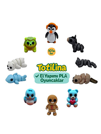 10'lu set (penguen eşek kedi su samuru ayı kurabiye adam kuş köpek…)