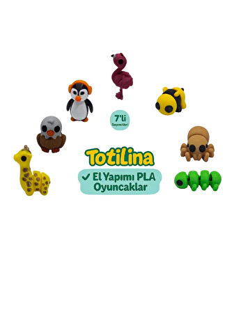 7'li set (flamingo arı örümcek tırtıl zürafa kartal penguen…)