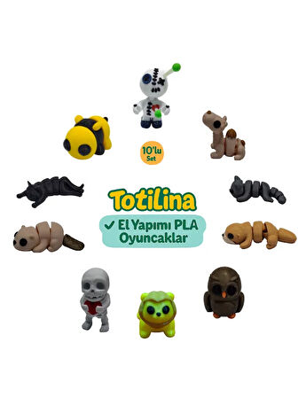 10'lu set (voodoo deve kedi su samuru baykuş aslan iskelet arı…)
