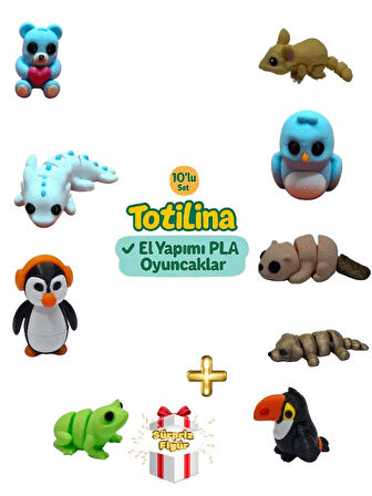 10'lu set (fare kuş su samuru köpek tukan kuşu kurbağa penguen…)