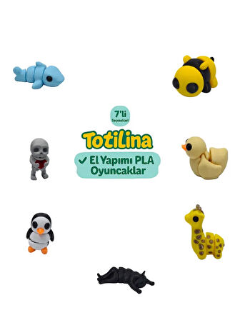 7'li set (arı ördek zürafa kedi penguen iskelet köpek balığı…)