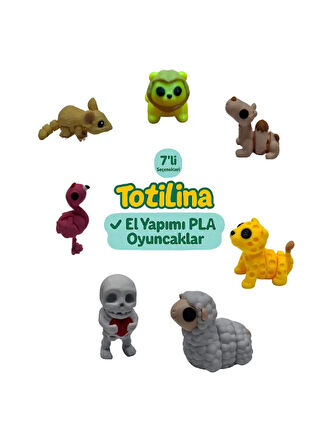 7'li set (aslan deve puma koyun iskelet flamingo fare…)