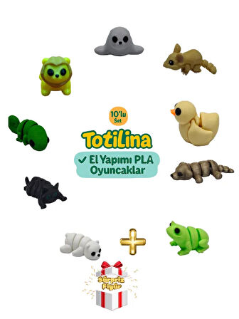 10'lu set (fok fare ördek köpek kurbağa ayı kedi bukalemun aslan…)