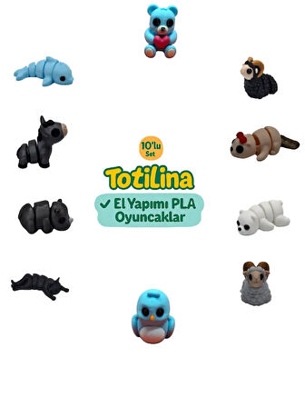 10'lu set (ayı koç su samuru kuş kedi gergedan eşek…)