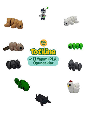 10'lu set (voodoo ayı tırtıl fil tavuk kedi bukalemun gergedan…)