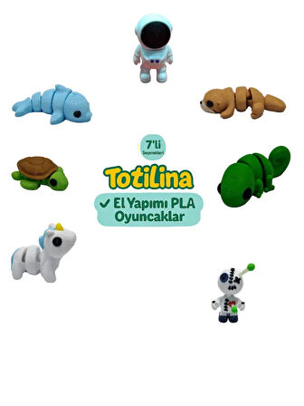 7'li set (astronot su samuru bukalemun voodoo unicorn kaplumbağa…)