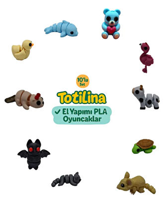 10'lu set (ayı flamingo inek kaplumbağa fare kedi yarasa su samuru…)