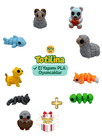 10'lu set (ayı koyun tilki tırtıl kartal puma köpek balığı koç…)