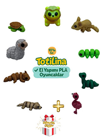10'lu set (aslan fare tırtıl dinozor flamingo köpek ejdrha koyun…)