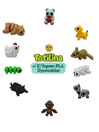10'lu set (ayı puma fare inek goril kedi tırtıl tavuk…)