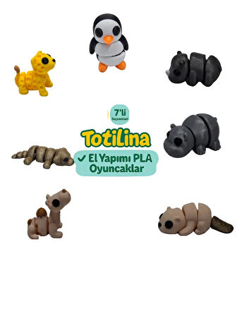 7'li set (penguen gergedan hipopotam su samuru deve köpek puma…)