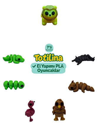 7'li set (aslan kedi ejderha hindi flamingo tırtıl timsah…)
