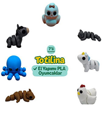 7'li set (kuş kedi unicorn tavuk ejderha ahtapot eşek…)