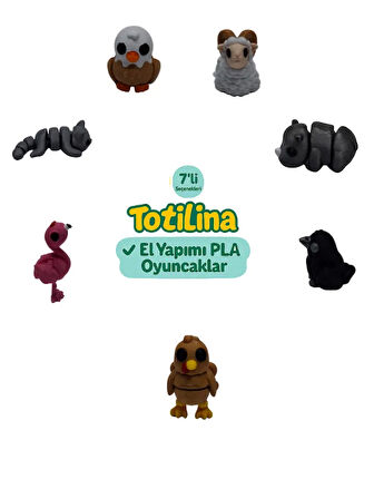 7'li set (koç gergedan karga hindi flamingo kedi kartal…)