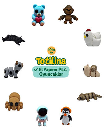 10'lu set (goril tavuk salyangoz köpek penguen astronot örümcek…)