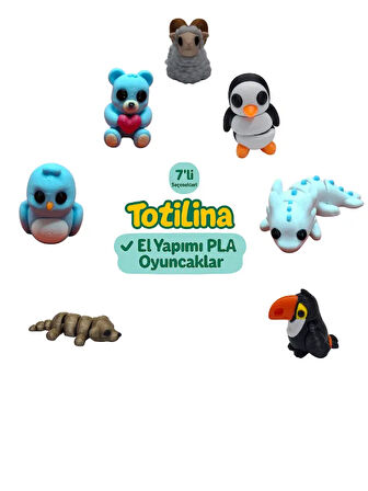 7'li set (koç penguen aksolotl tukan kuşu köpek kuş ayı…)