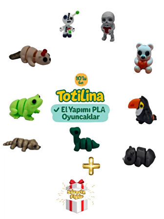 10'lu set (iskelet ayı tukan kuşu gergedan dinozor köpek kurbağa…)