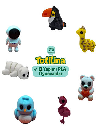 7'li set (tukan kuşu zürafa ayı flamingo kuş astronot…)