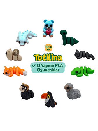10'lu set (ayı dinozor kedi timsah koyun tukan kuşu koç tilki…)
