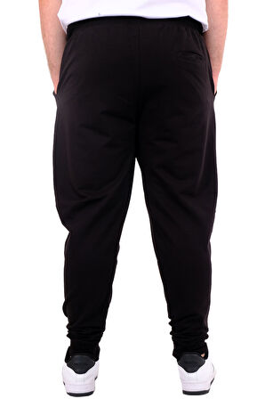 Mode XL Büyük Beden Erkek Eşofman Altı Dar Paça İnterlok WORD 24519 Siyah