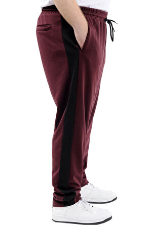 Mode XL Erkek Büyük Beden Eşofman Altı Cepli İnterlok GARNILI 24518 Mürdüm