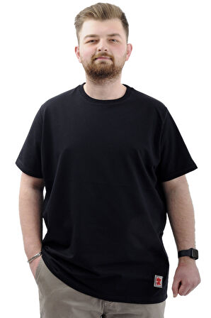 Mode XL Büyük Beden Erkek T-Shirt Basic Likralı Bisiklet Yaka Tişört NEW YORK U24075 Lacivert