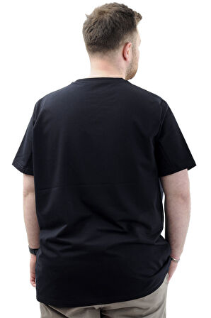Mode XL Büyük Beden Erkek T-Shirt Basic Likralı Bisiklet Yaka Tişört NEW YORK U24075 Lacivert