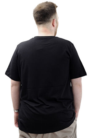 Mode XL Büyük Beden Erkek Tişört Baskılı Pamuklu Bisiklet Yaka CREATE U24079 Siyah