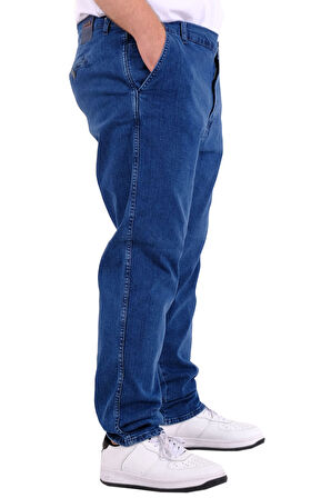 Mode XL Büyük Beden Erkek Kot Pantolon Yan Cep CHINO 18880 Açık Mavi