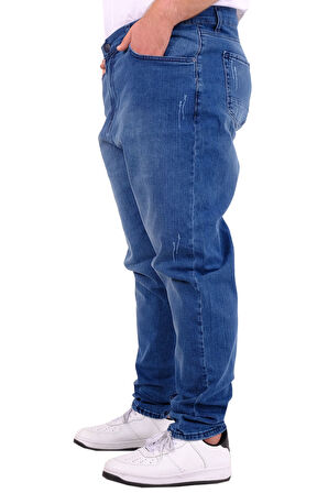 Mode XL Büyük Beden Erkek Pantolon Klasik Kot 21920 Açık Mavi