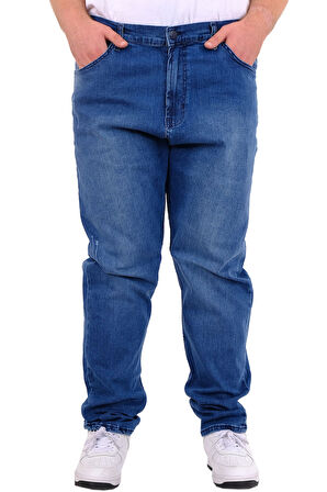 Mode XL Büyük Beden Erkek Pantolon Klasik Kot 21920 Açık Mavi