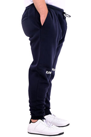 Mode XL Büyük Beden Erkek Eşofman Altı 3 İplik Dar Paça 24520 Lacivert