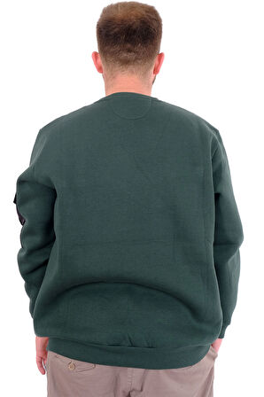 Mode XL Büyük Beden Erkek Sweatshirt 3 İplik Şardonlu DIVISION U24548 Nefti