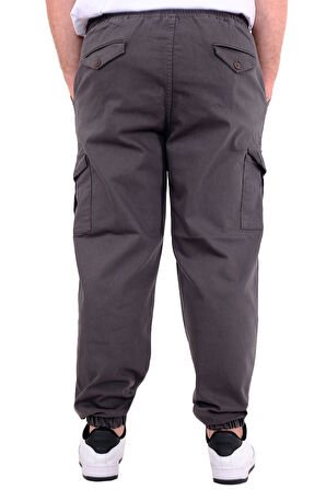 Mode XL Büyük Beden Erkek Gabardin Kargo Jogger Doga 21927 Antrasit