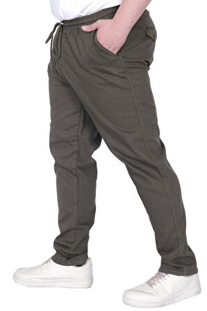 Mode XL Büyük Beden Erkek Pantolon Gabardin Düz Paça Jogger Everest 21929 Haki