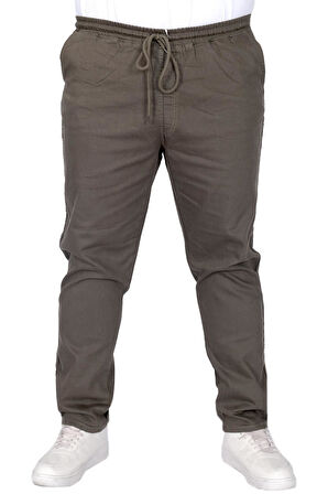 Mode XL Büyük Beden Erkek Pantolon Gabardin Düz Paça Jogger Everest 21929 Haki