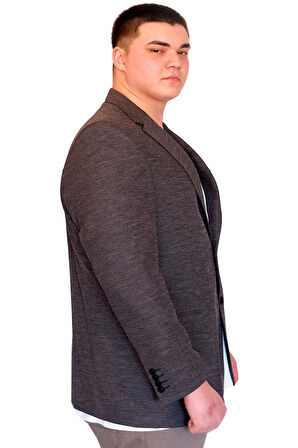 Mode XL Büyük Beden Erkek Klasik Blazer Ceket BRITANYA 23028 FUME