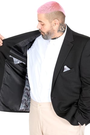 Mode XL Büyük Beden Erkek Britanya Blazer Ceket 23028 SIYAH