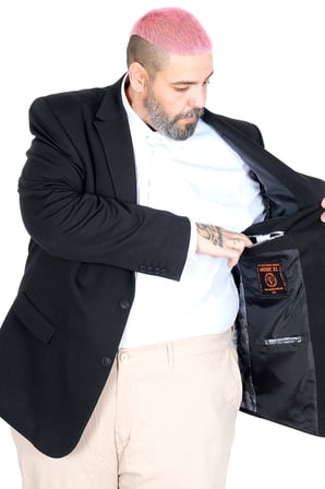 Mode XL Büyük Beden Erkek Britanya Blazer Ceket 23028 SIYAH