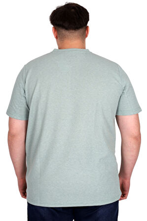 Mode XL Büyük Beden Erkek Hakim Yaka Tişört Waffle U20036 Çağla