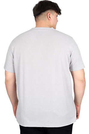 Mode XL Büyük Beden Erkek Hakim Yaka Tişört Waffle U20036 Gri