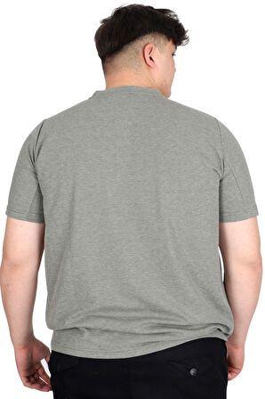 Mode XL Büyük Beden Erkek Hakim Yaka Tişört Waffle U20036 Haki