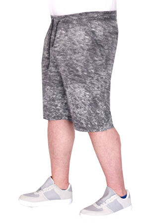 Mode XL Büyük Beden Erkek Şort Aşındırma Baskı 20037S Antrasit