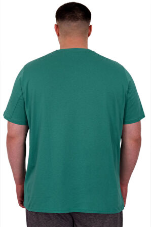 Mode XL Büyük Beden Erkek T-Shirt Bisiklet Yaka Statue U25004 Çağla