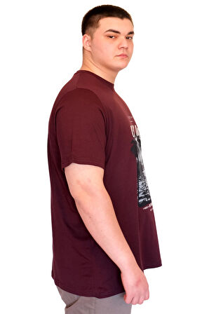 Mode XL Büyük Beden Erkek T-Shirt Bisiklet Yaka CHILL OUT Baskılı U25008 Mürüdm