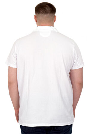 Mode XL Büyük Beden Erkek T-Shirt Polo Sea Bound U25303 Beyaz